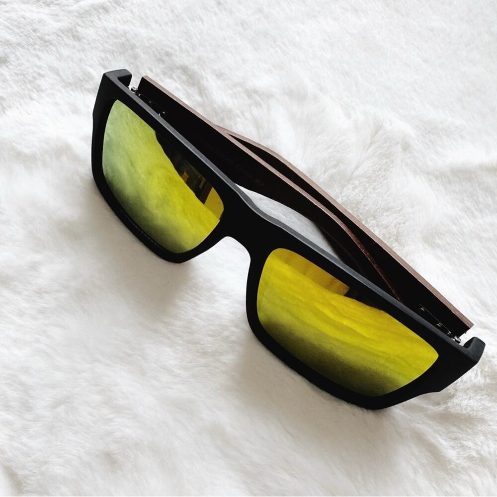 Juna Orange & Dark Wood Sunglasses - Picture 6 of 11